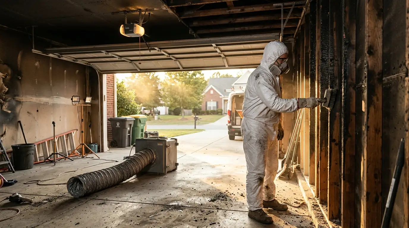 Garage Fire Restoration in a Charlotte home