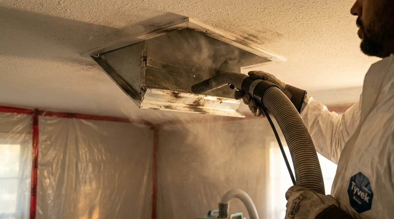 Smoke Carried Through Shared HVAC on a Charlotte smoke intrusion cleanup from a neighboring fire job