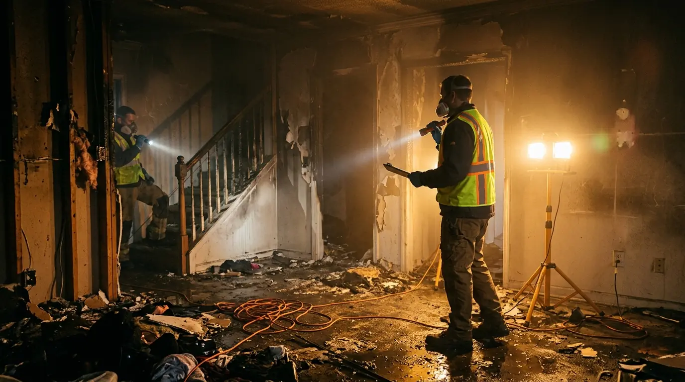 Walk-Through After the Fire Department Releases the Scene on a Charlotte emergency fire damage restoration job