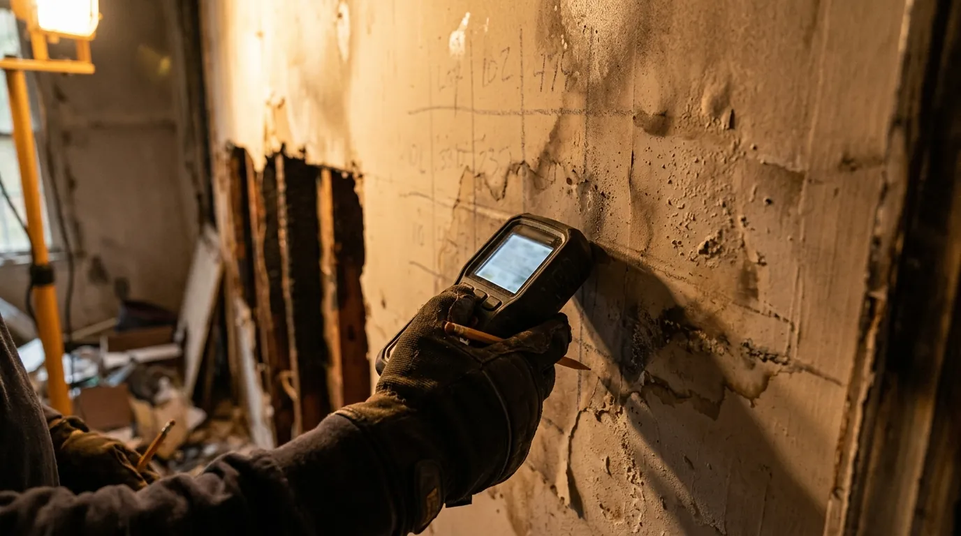 Moisture Mapping on a Charlotte fire damage assessment & documentation job
