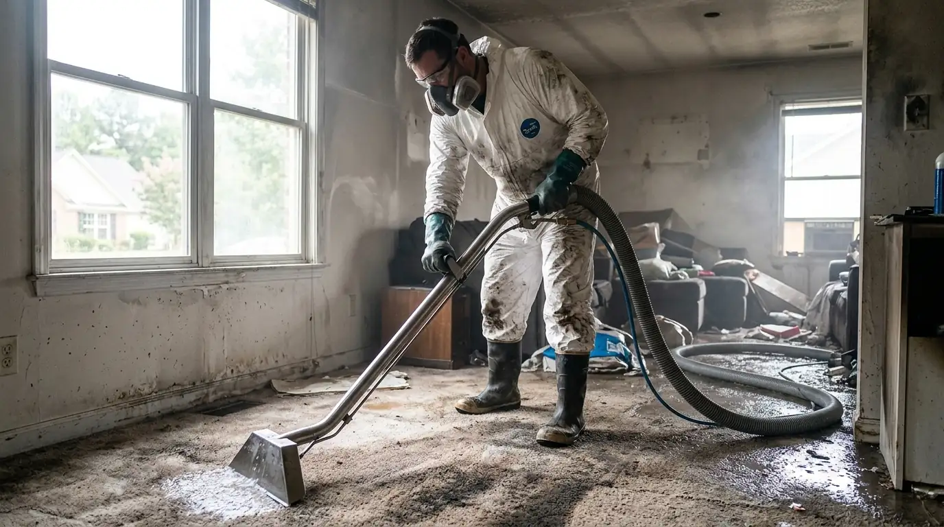 Water Extraction After Firefighting in a Charlotte home