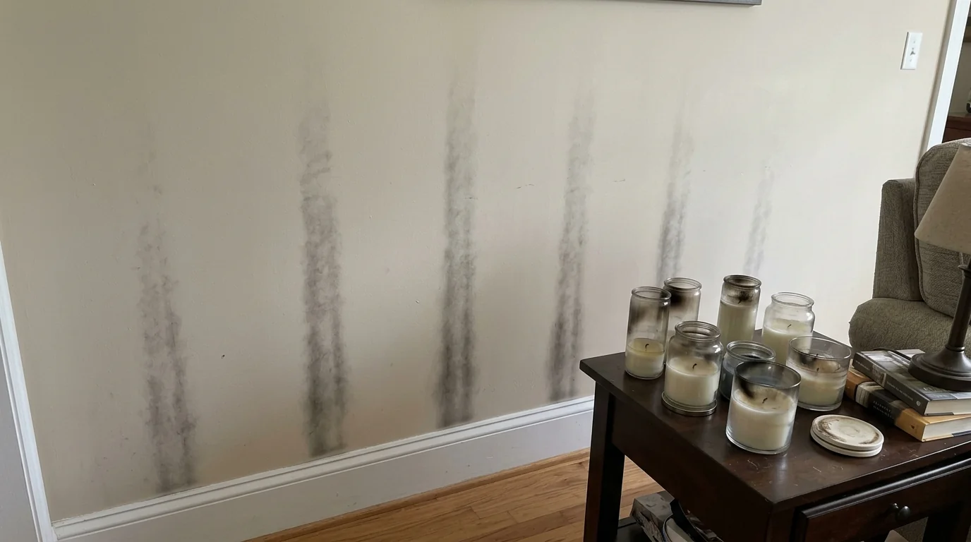 Candle & Furnace Soot Cleanup in a Charlotte home