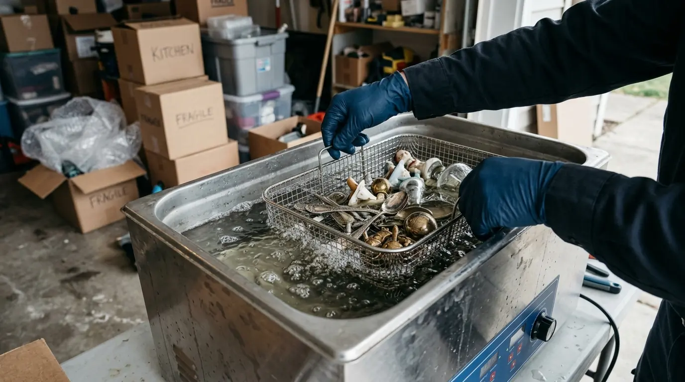 Ultrasonic Cleaning on a Charlotte contents cleaning & restoration job