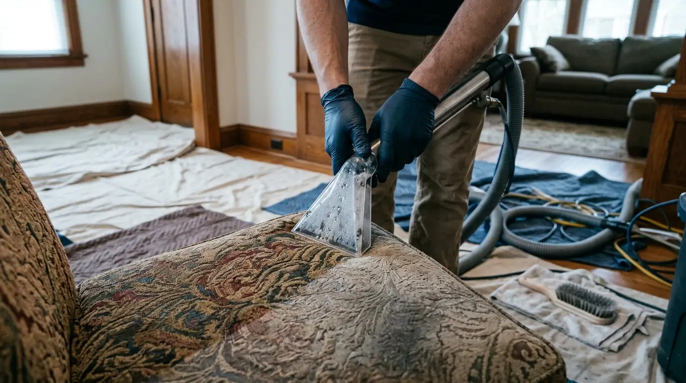 Furniture and Upholstery on a Charlotte contents cleaning & restoration job