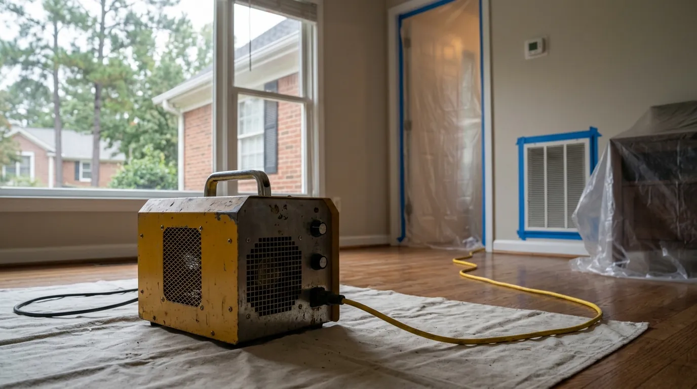 Ozone Treatment on a Charlotte smoke odor removal job
