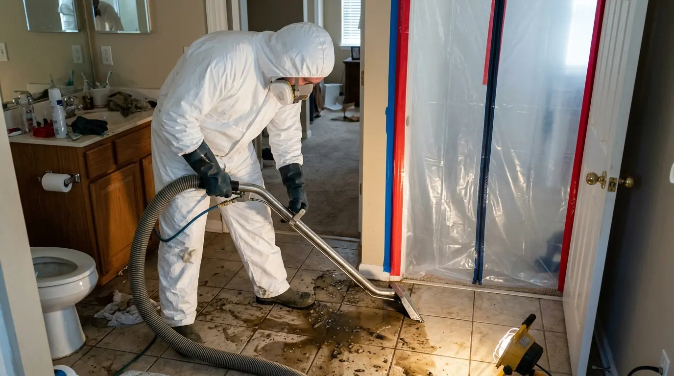 Sewage Backup Cleanup in a Charlotte home