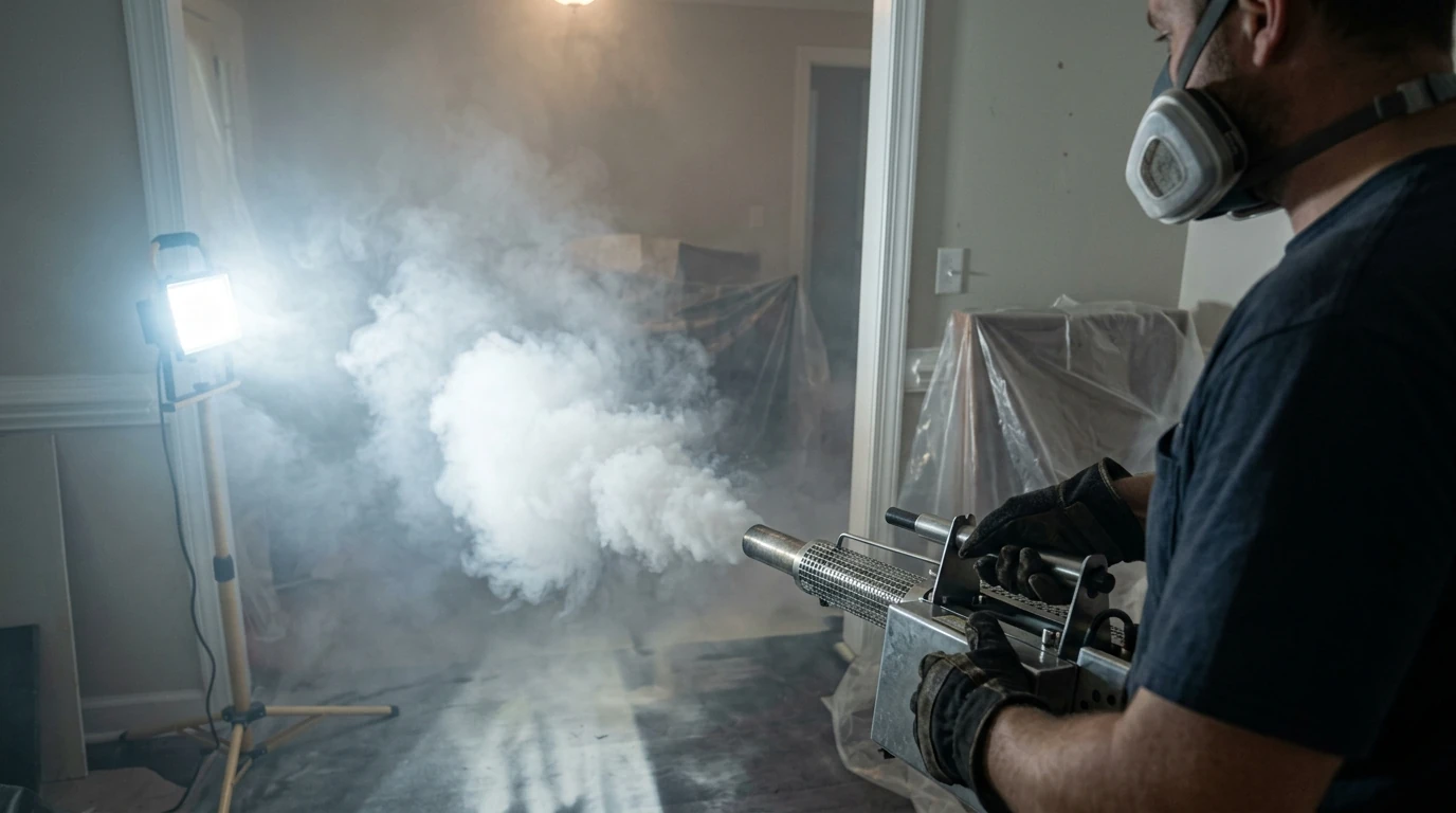 Thermal Fogging on a Charlotte smoke odor removal job