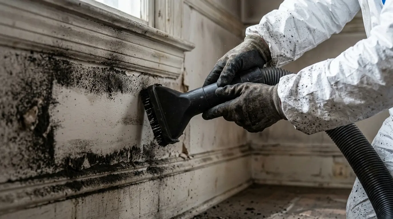 HEPA Vacuuming of Loose Soot on a Charlotte soot removal job