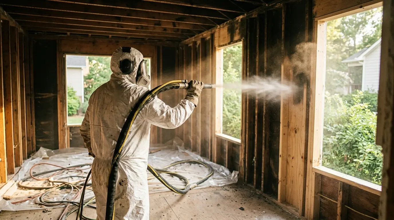 Soda Blasting & Framing Cleanup in a Charlotte home