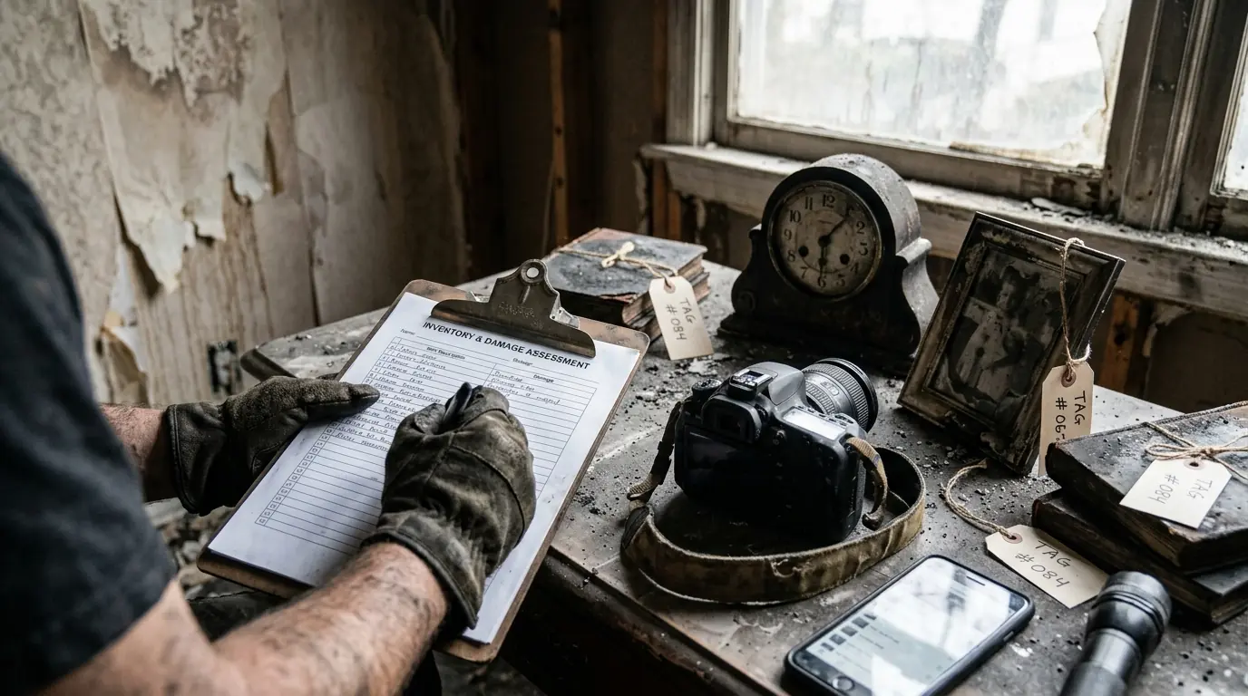 Photo and Video Inventory for Your Claim File on a Charlotte fire damage assessment & documentation job