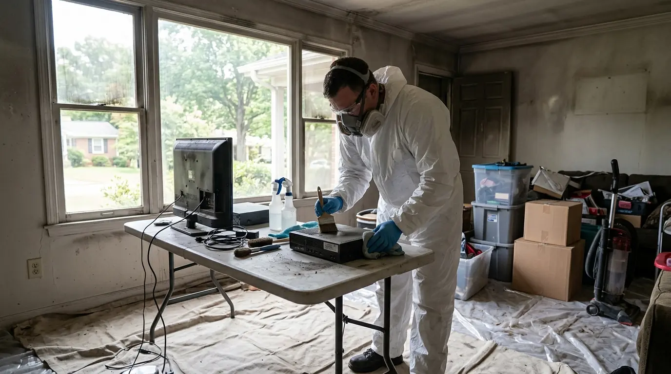Electronics Cleaning After a Fire in a Charlotte home