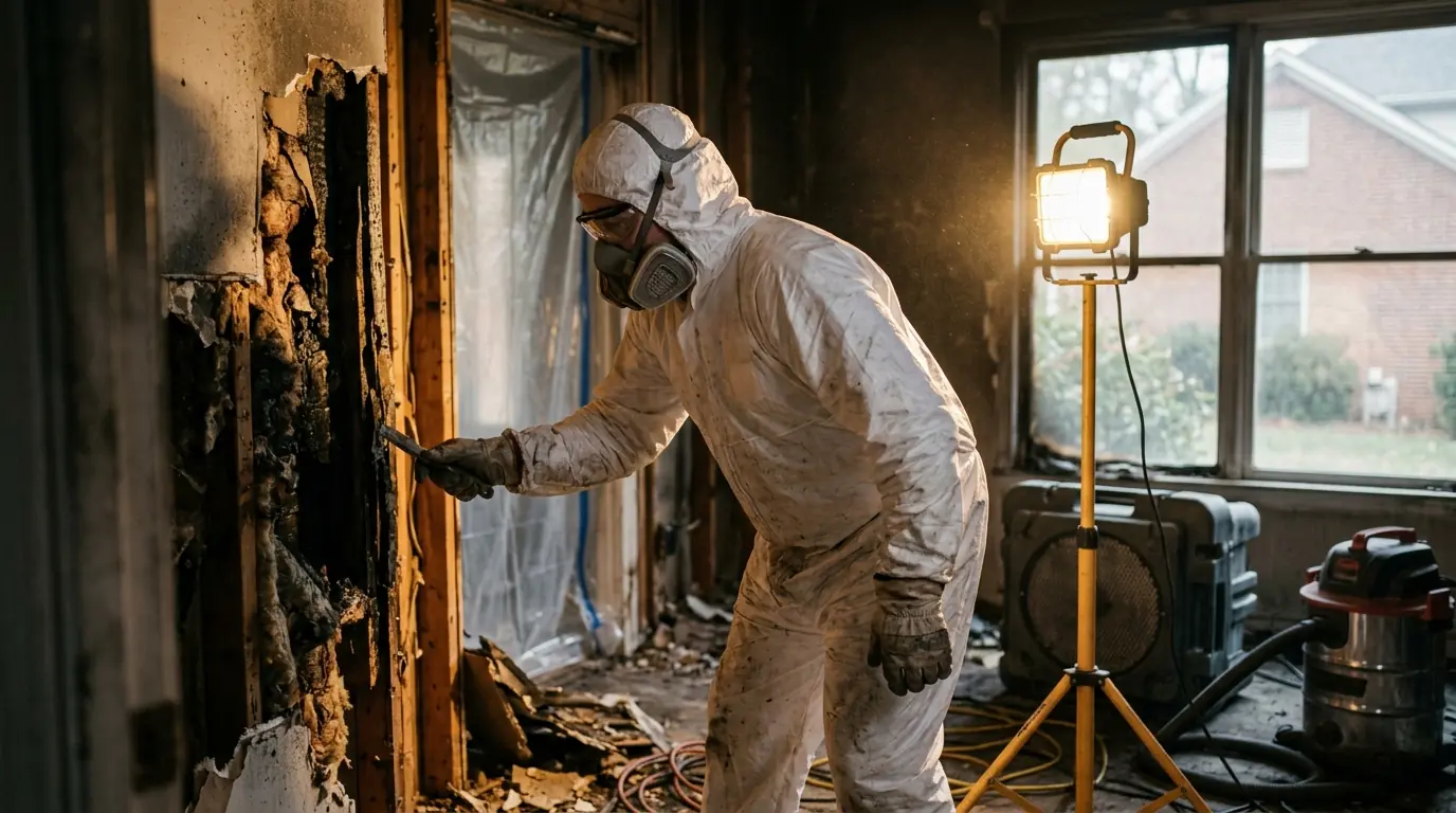 Commercial Fire Damage Restoration in a Charlotte home