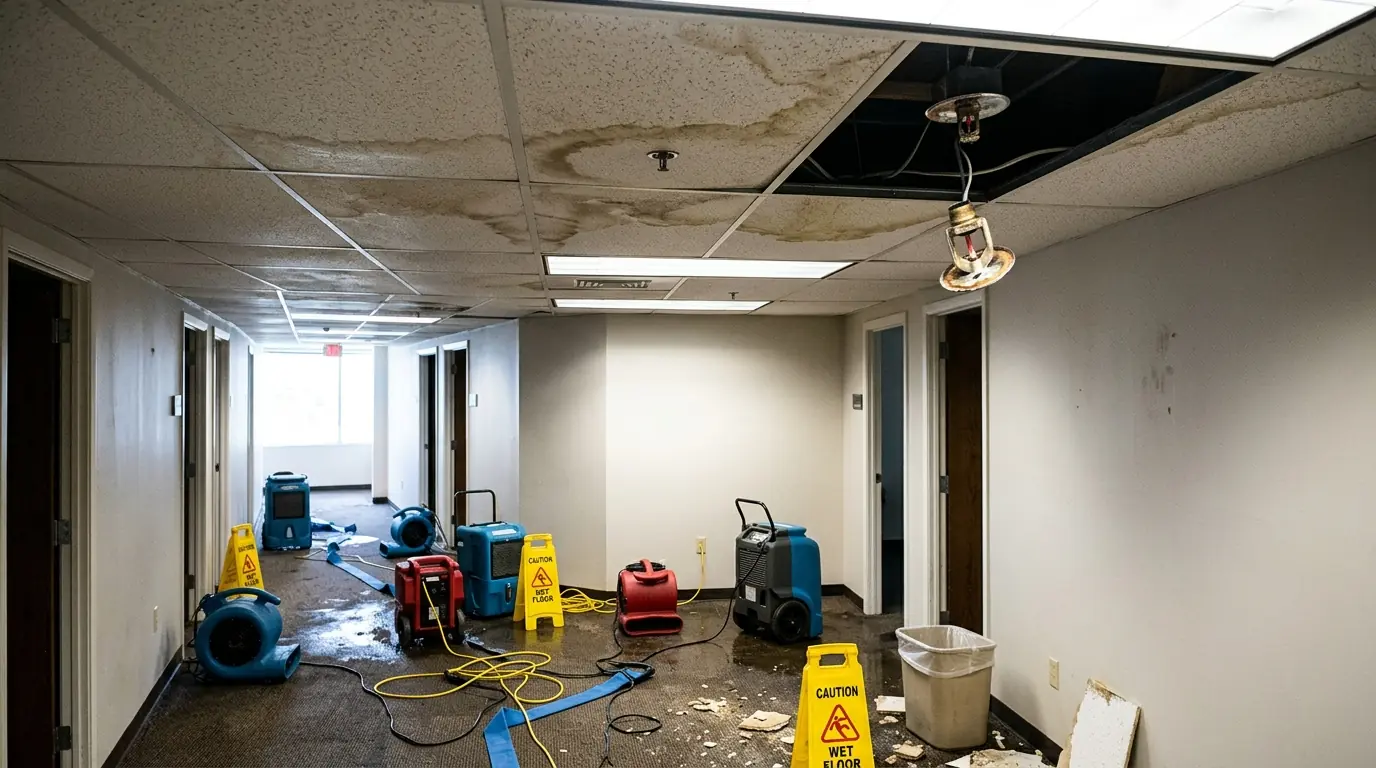 Fire Sprinkler Discharge Cleanup in a Charlotte home