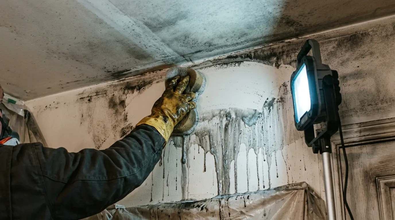 Wall and Ceiling Washing on a Charlotte smoke damage cleanup job