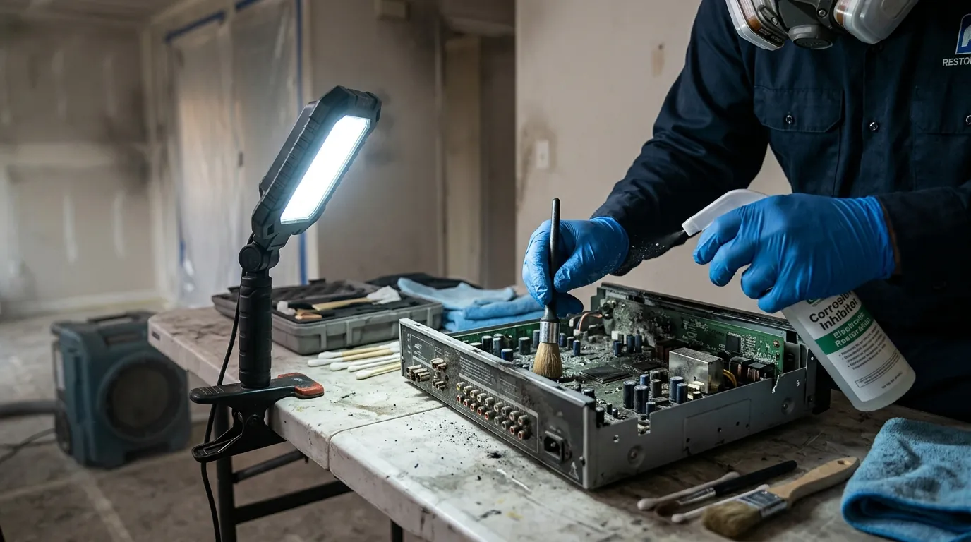 Corrosion Control in the First Days on a Charlotte electronics cleaning after a fire job