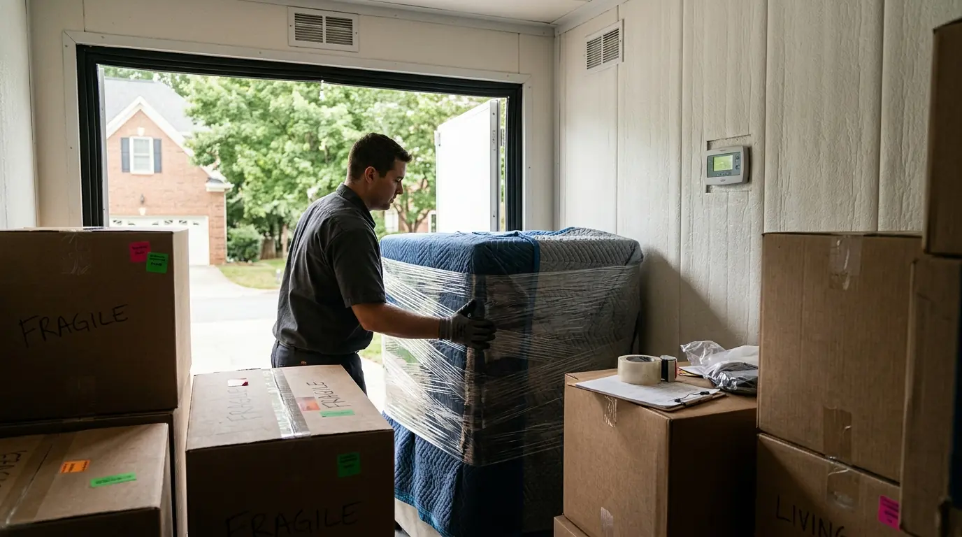 Climate-Controlled Storage on a Charlotte contents pack-out & storage job