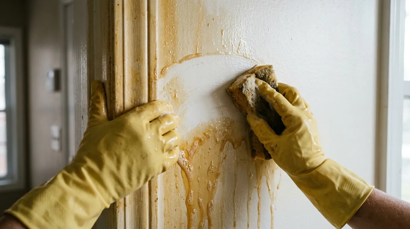 Nicotine Film Washing on a Charlotte cigarette smoke odor removal job