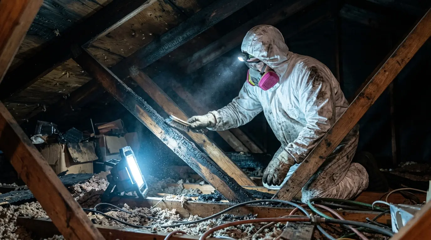 Attic Fire Restoration in a Charlotte home