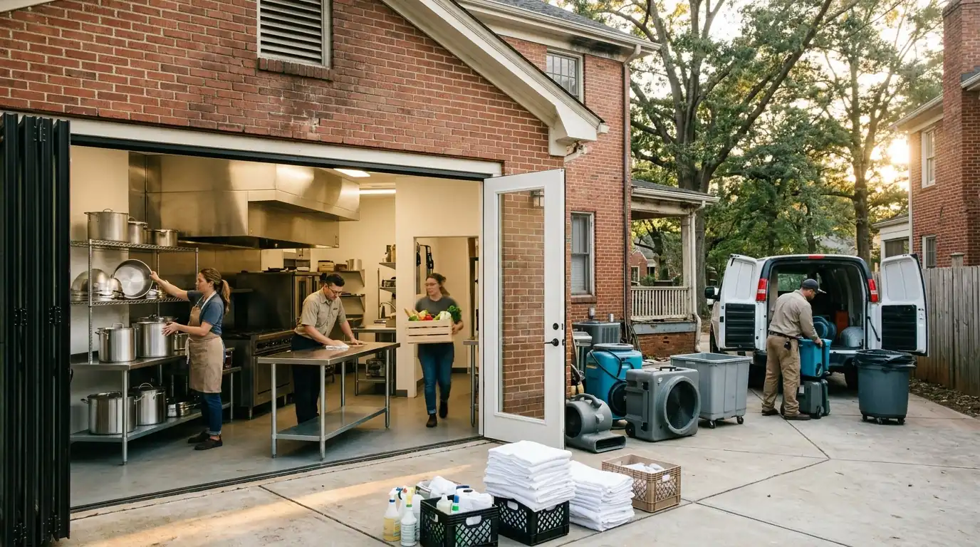 Reopening After a Fire on a Charlotte restaurant & commercial kitchen fire cleanup job