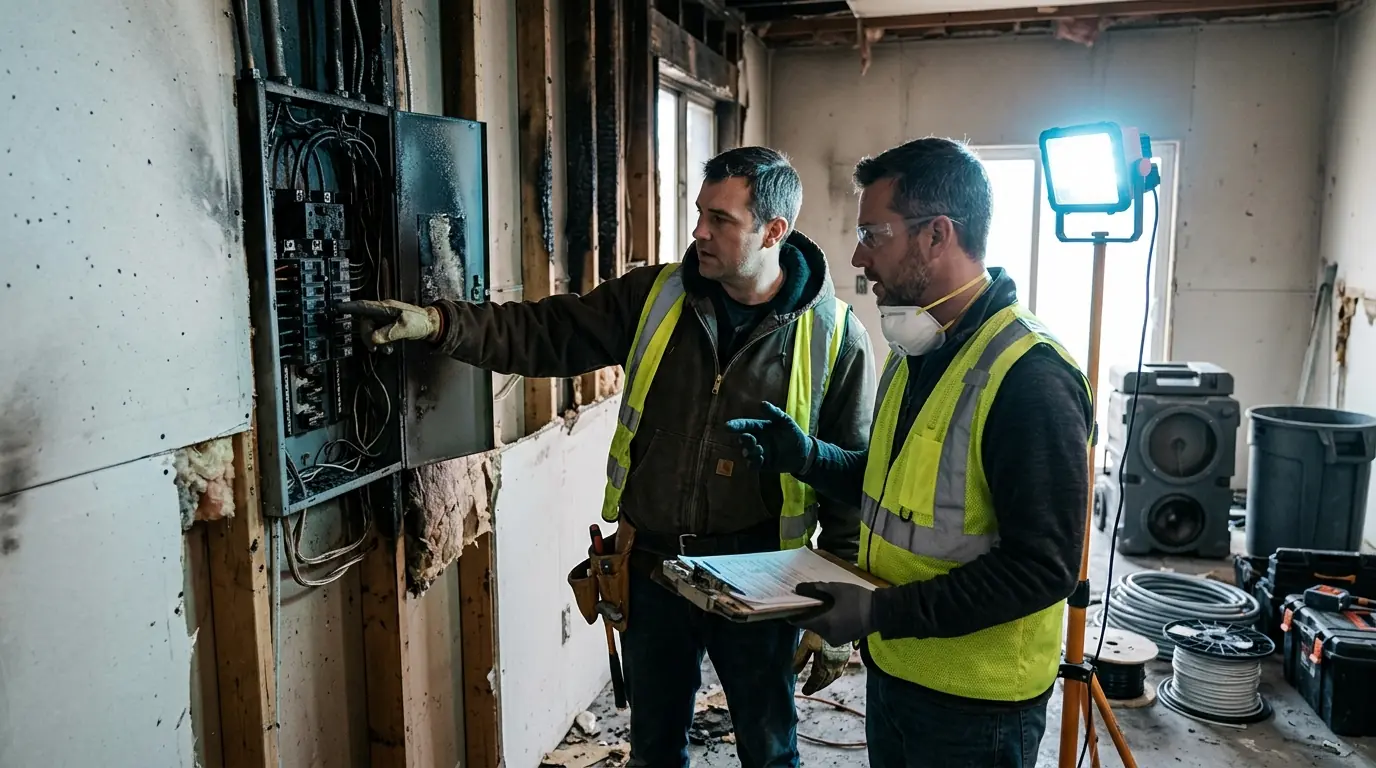 Coordinating the Electrical Repair on a Charlotte electrical fire cleanup job