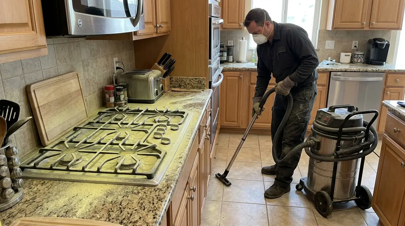 Fire Extinguisher Residue Cleanup in a Charlotte home