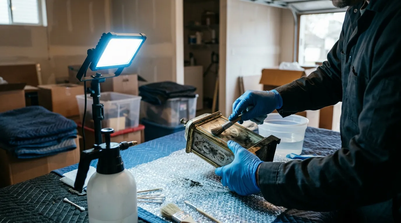 Hand Cleaning of Hard Goods on a Charlotte contents cleaning & restoration job